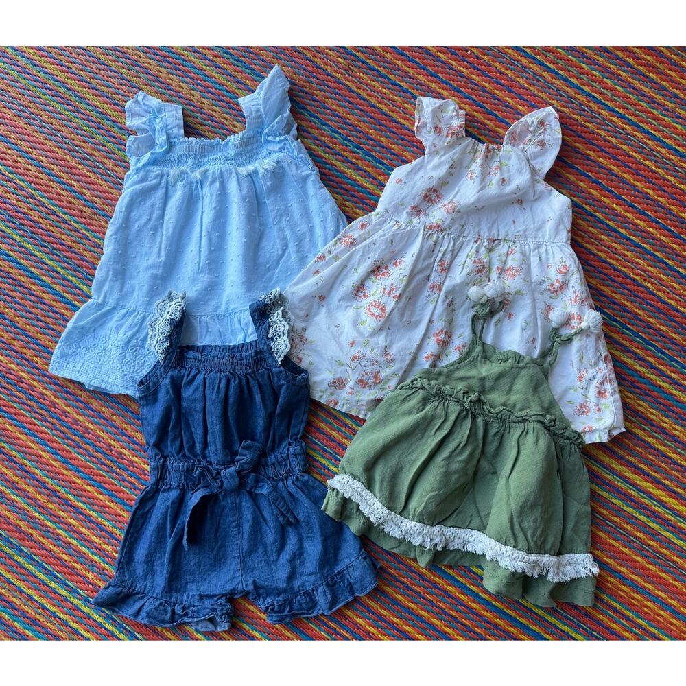 Toddler Girl Dress & Romper Bundle, Size 18 Months – 4pc